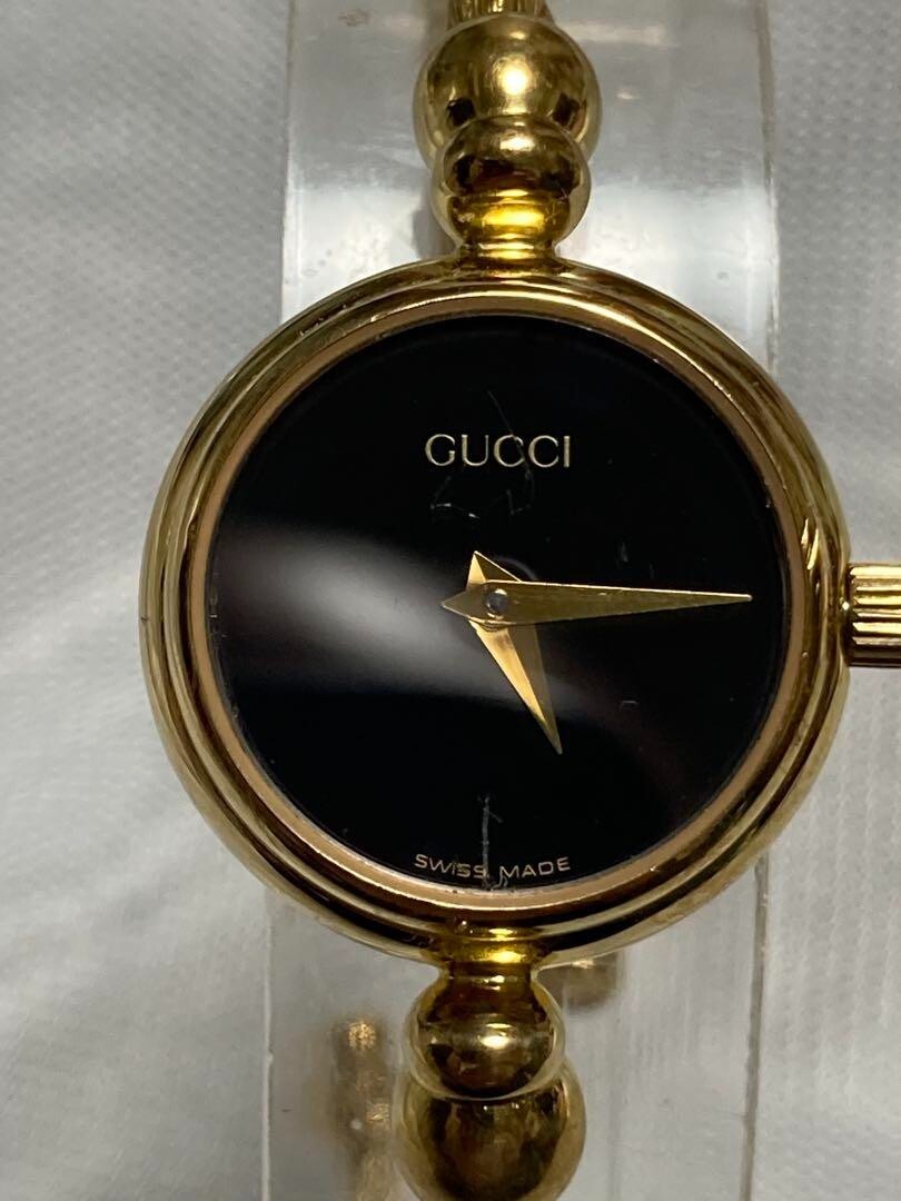 GUCCI 腕時計 Z2700.2.L ゴールド/ブラック Vintage GUCCI 2700.2.L Gold Bangle Black Dial Quartz Women's Watch