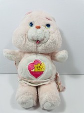 11" VINTAGE 1983 PINK CARE BEARS BABY HUGS HEART STUFFED ANIMAL PLUSH TOY KENNER