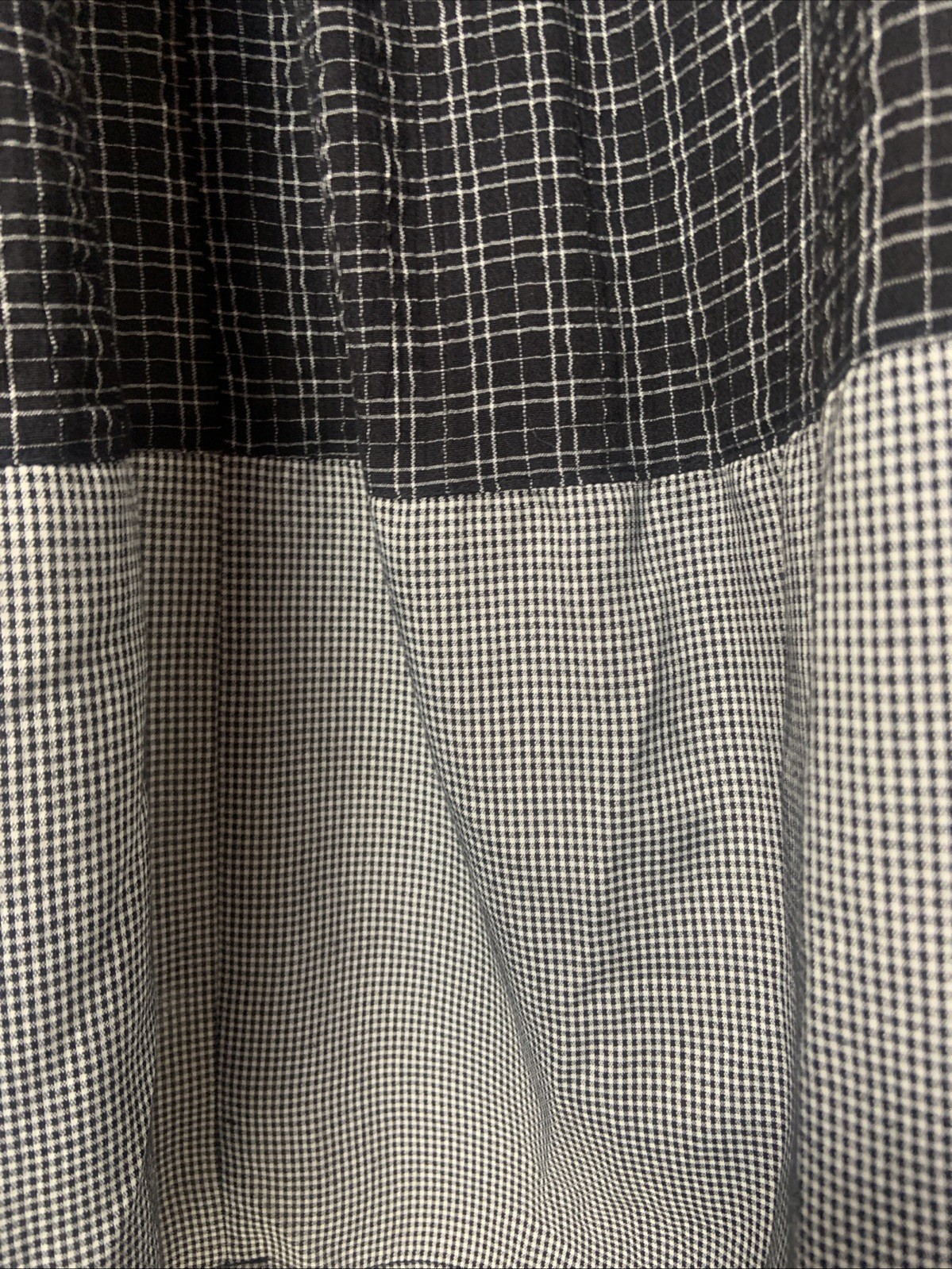 Gingham Plaid Patchwork Maxi Skirt Medium**Black … - image 4