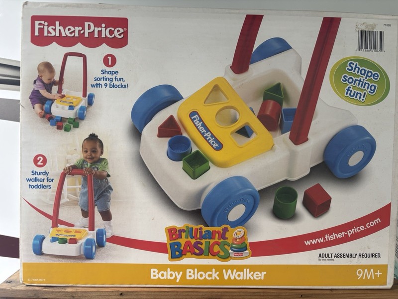 Fisher-Price Brilliant Basics Baby Block Walker Shape Sorting 9+ Months 71065
