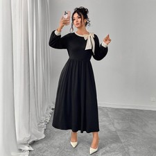 Womens Retro Bow Detail Spandex Dress