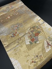 Kimono Konjaku Club Luxury Pure Silk Obi Fukur Furisode Gold Thread Japan