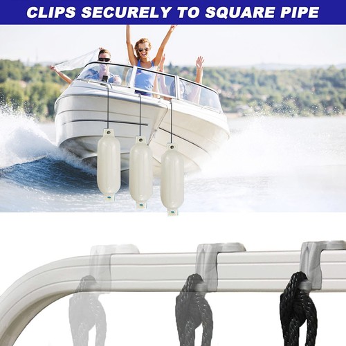 Convenient Attachment Solution for Boat Fenders Square Rail Clips Pack of 4 - Picture 6 of 12
