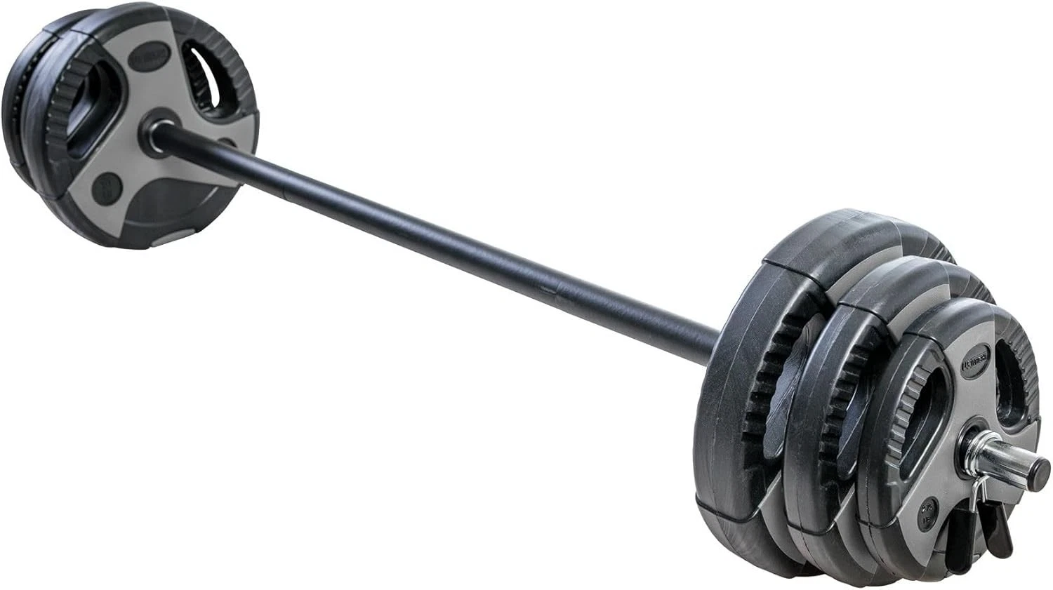 43 LB Barbell Weight Set US Weight Padded Bar Home Gym
