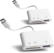 2 Pack SD Card Reader for Android, Micro SD Card to USB Adapter, USB C SD Card