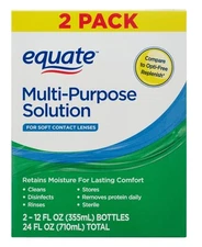 Equate Multi-Purpose Solution Twin Pack, 12 fl oz, 2 Count ( FREE SHIPPING )
