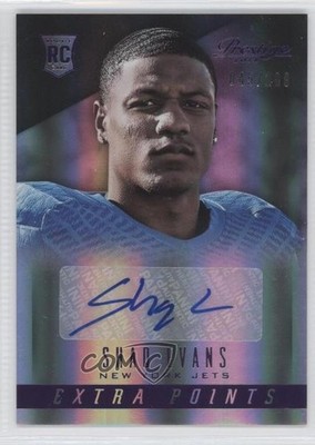 2014 Prestige Extra Points Purple Signatures Shaquelle Evans Rookie Auto RC 0a1