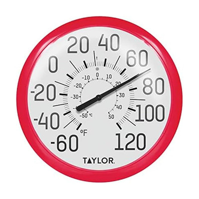 Taylor Big and Bold Wall Dial Thermometer, Indoor Outdoor Thermometer, Wireless