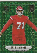 JOSH SIMMONS 2025 DONRUSS ELITE GREEN DISCO RC #160 CHIEFS & OHIO STATE