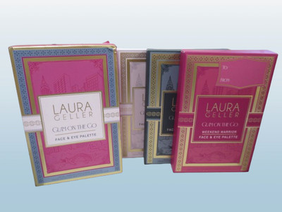 LAURA GELLER GLAM ON THE GO FACE & EYE PALETTE 3 SETS BLUSH & EYESHADOW