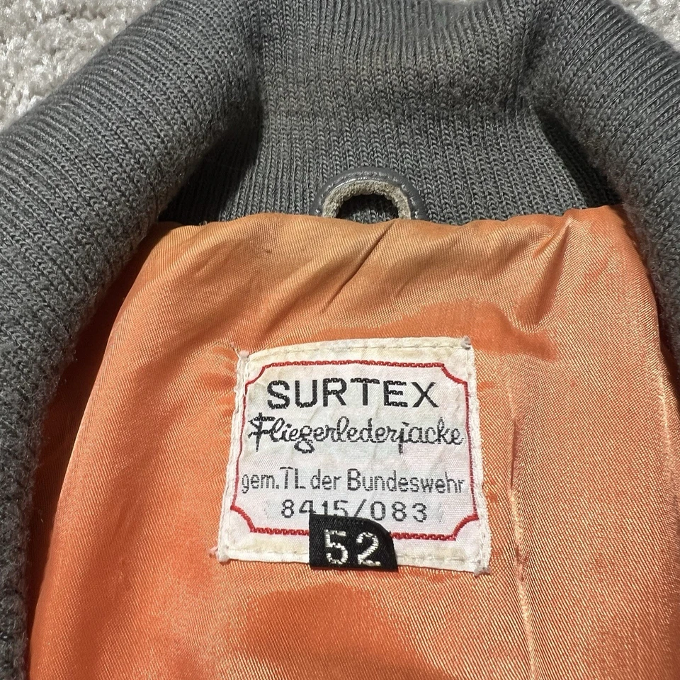 Vintage German Military Leather Flight Jacket Large Fit 52 Bundeswehr Luftwaffe - Image 4 of 4