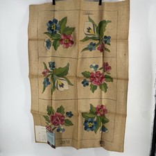 Vtg Rug Hooking Dritz Nosegay" Burlap Floral 30x40 New