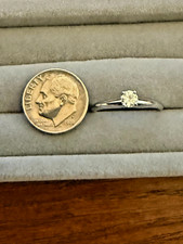 Natural Earth Mined Diamond Solitaire Engagement Ring 0.23cwt.14k White Gold.EGL