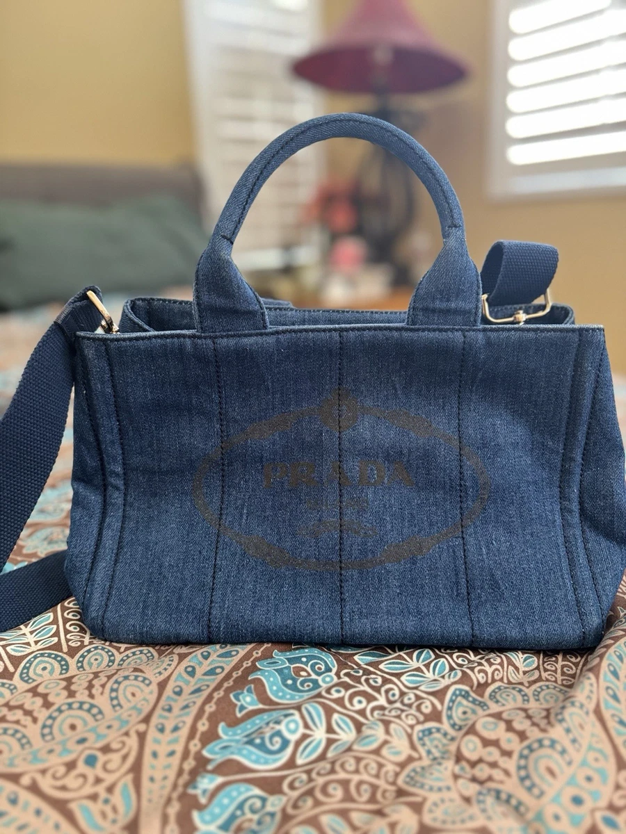 PRADA Denim Exterior Bags & Handbags for Women for sale | eBay