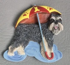 CUTE Willabee & Ward Magnet Dog W&W MBI Schnauzer With Umbrella 