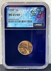1938 Lincoln Wheat Cent MS65 RD NGC Special Label Purple Core-Stunner!