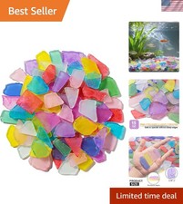 Keedolla Sea Glass for Crafts - 15 OZ Colorful Flat Frosted Seaglass Pieces Crus