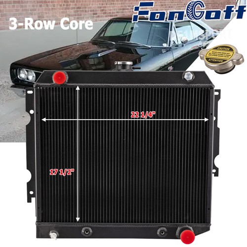 3-Row Radiator For 1968-1974 Dodge Challenger Charger Coronet 22" WIDE CORE