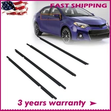 For 2003-2008 Toyota Corolla 4 Pc Weather Strips Window Moulding Trim Seal Belt