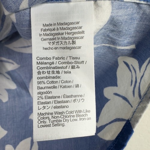 Crewcuts Shirt Boy 6/7 Blue White Tropical Hawaiian Button Vacation Resort Beach - Picture 5 of 6