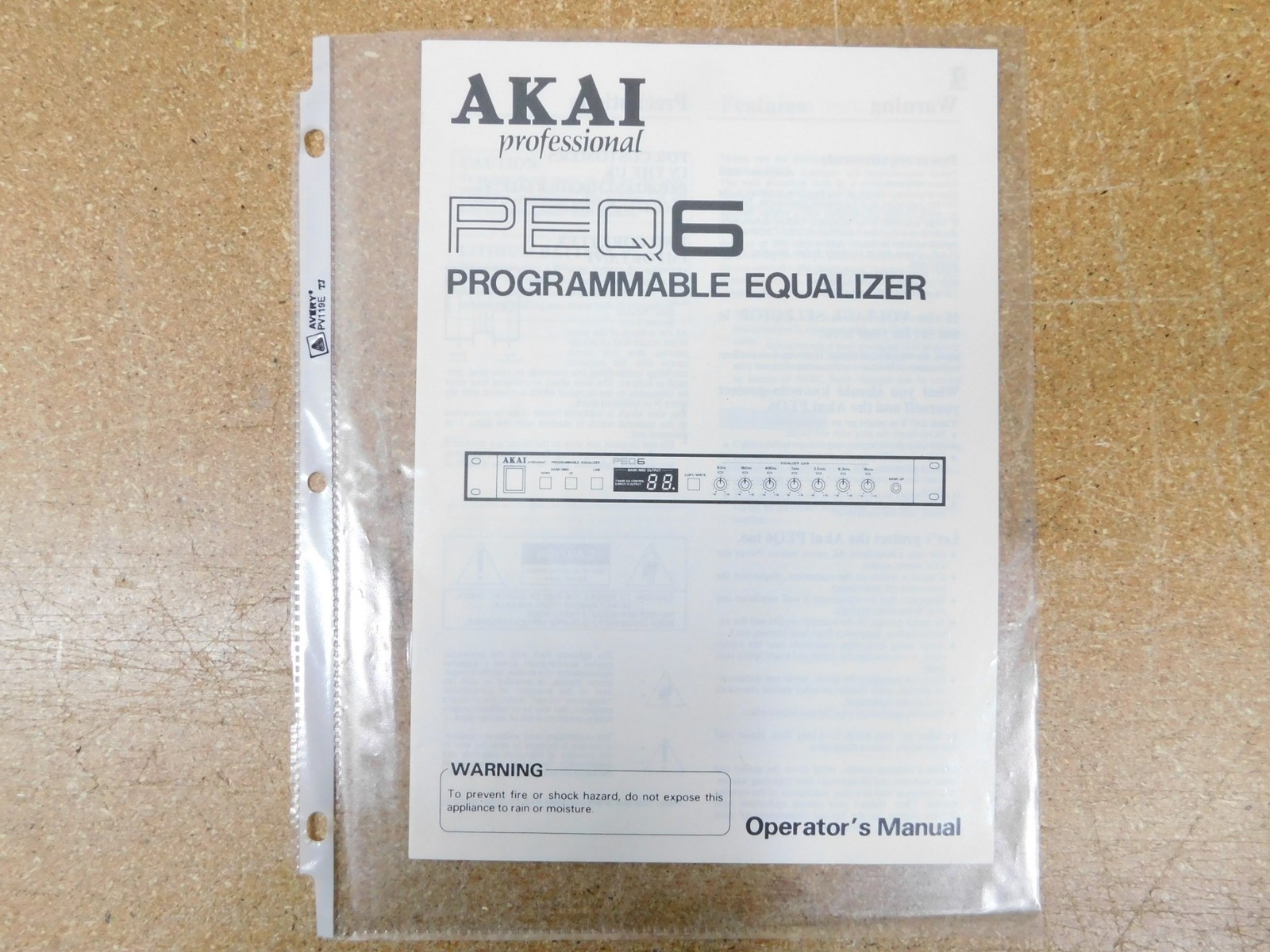 Akai PEQ6 Programmable Equalizer Operator's Manual (original) | eBay