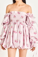LoveShackFancy Janey Off-The-Shoulder Mini Dr