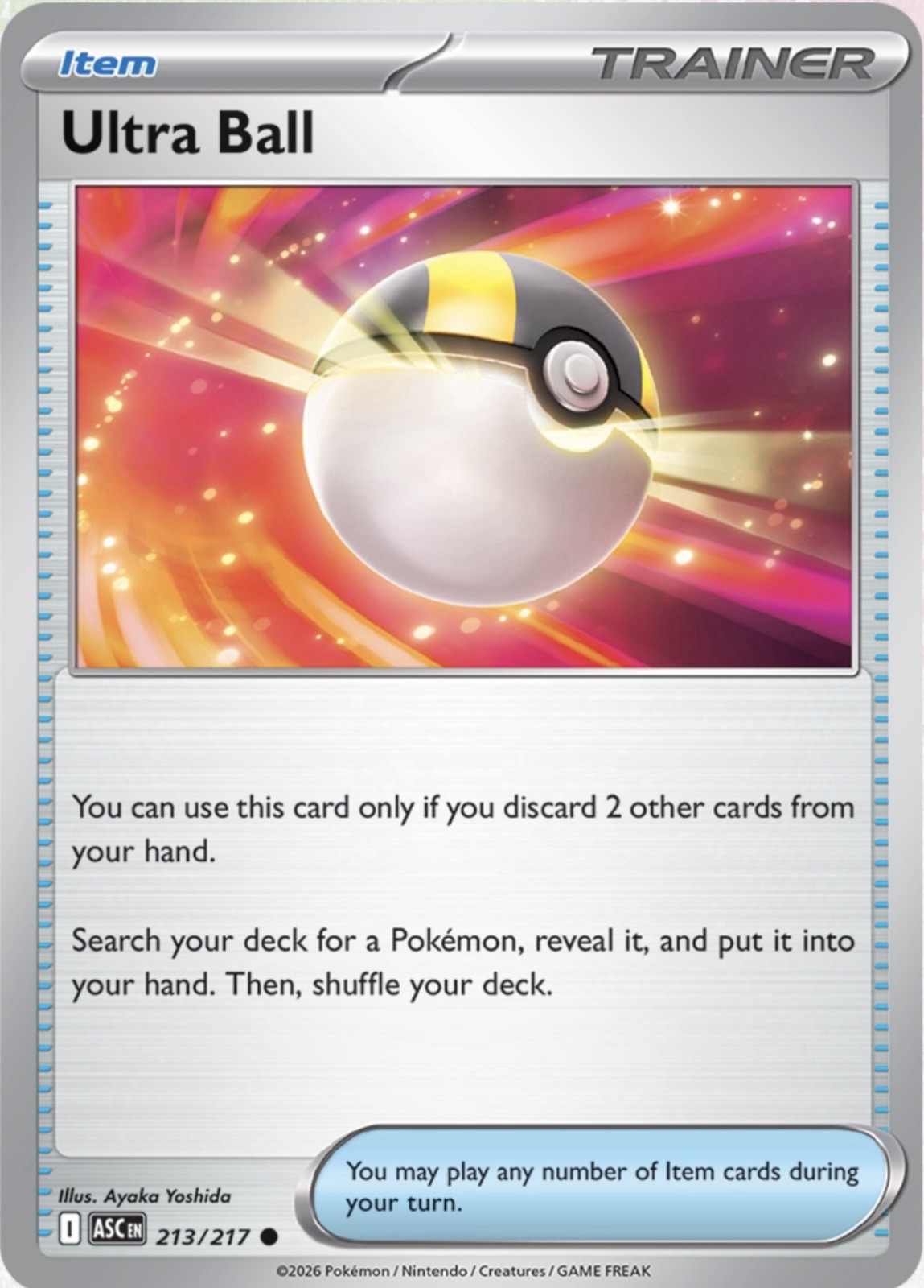 Ultra Ball 213/217 Pokémon ME: Ascended Heroes Common Regular 2026 NM