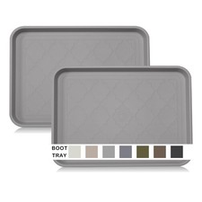 Boot Tray for Entryway Indoor, Heavy Duty Shoe Mat Tray 2 Packs, 16.7"x12.8" ...