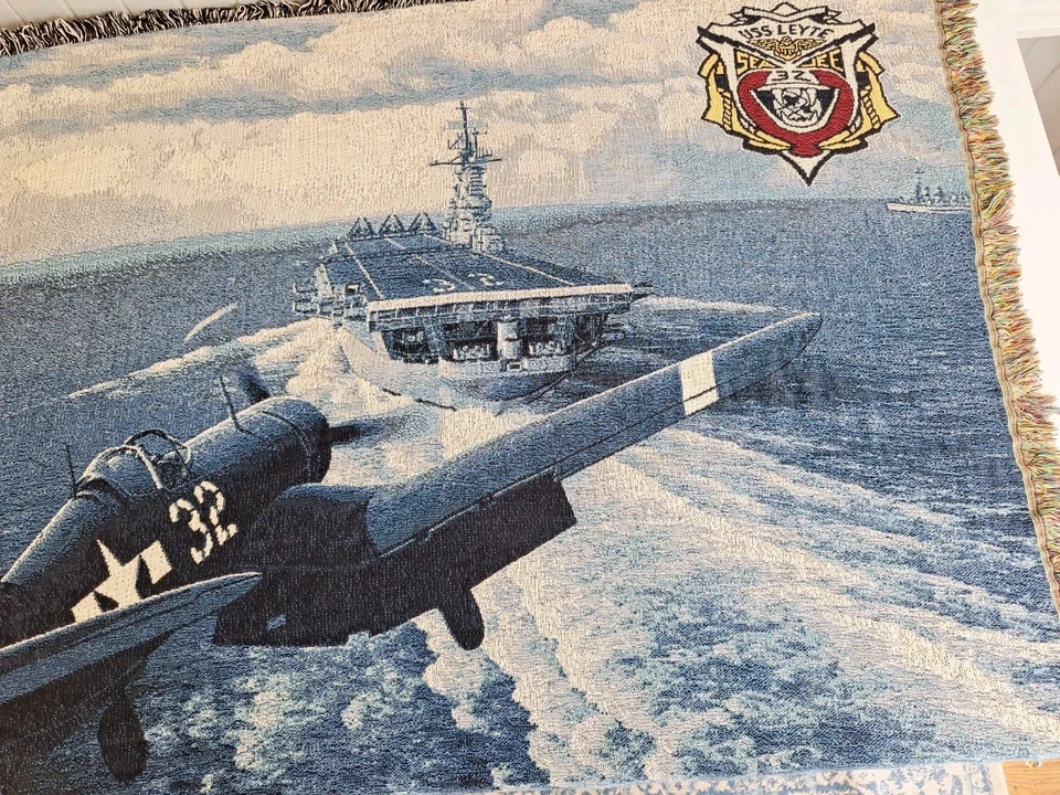 Manta de tapiz militar de la Marina Segunda Guerra Mundial avión acorazado colgante de pared Foto 2 de 4