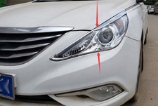 For Hyundai Sonata 2011-2014 Chrome Style Exterior Head Light Lamp Cover Trim 2x For Hyundai Sonata 2011-2014 Chrome Style Exterior Head Light Lamp Cover Trim 2x