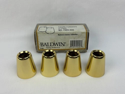 4 x Baldwin Solid Brass Candle Followers 7069