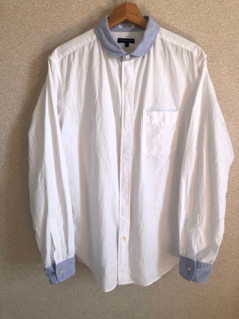 Engineered Garments Chambray White Round Collar S… - image 1