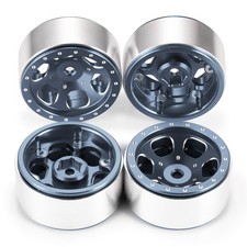 RCBATER 4Pc 1.3" Beadlock Wheel Rims Wheels For TRX4M SCX24 1/24 1/18 RC Crawler
