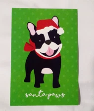 Santa Paws, Christmas Greeting Card, Dog, Puppy, Santa Hat, Santa Claus Hat
