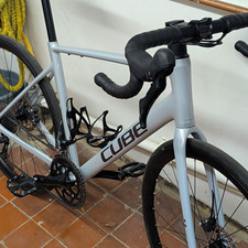 Cube Attain 56cm Aluminium Road Bike 700C Grey Mech Disc Drop Bar Cage