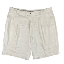 Tommy Bahama Relax Shorts Mens 40 Cream 100 Silk Pleated Tropical Excellent