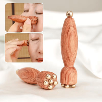 Natural Wooden Acupoint Massager for Dark Circles and Eye Bags