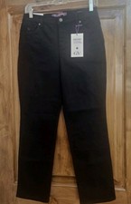 Gloria Vanderbilt AMANDA BLACK JEANS-4P SHORT-DENIM-SLIMMING-TAPERED LEG-STRETCH