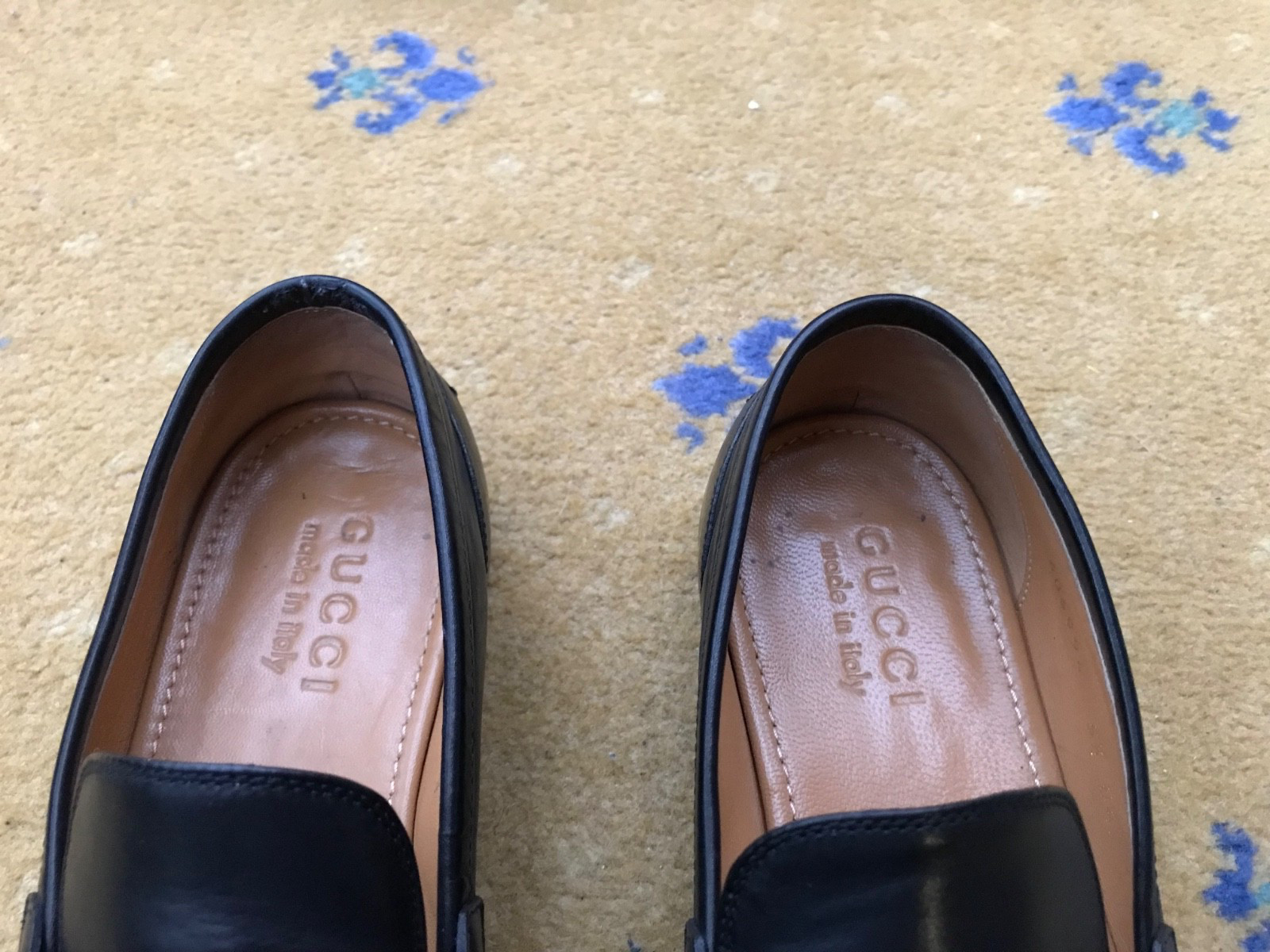 Gucci Loafers Leather Shoes Jordaan Black Gold Horsebit Mens US 6.5 UK 5.5 39.5 thumbnail 17