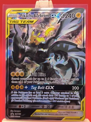 Pikachu & Zekrom Tag Team GX SM168 Alternate Full Art Holo Promo