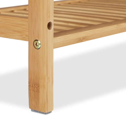 Banco zapatero recibidor mueble de entrada ligero natural descalzadora de bambú - Imagen 8 de 9