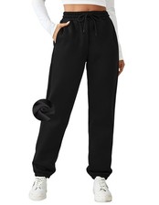 Sweatpants Women Soft Winter Fleece Jogger Pants Casual Baggy Trousers Workou...