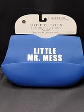 Bella Tunno Tots Bib - Kids Baby Toddler Child - Silicone Blue - Little Mr. Mess