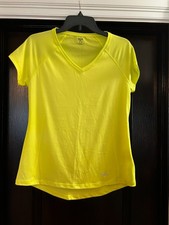 Womens Everlast Short Sleeve Yellow V-Neck T-Shirt Size Medium