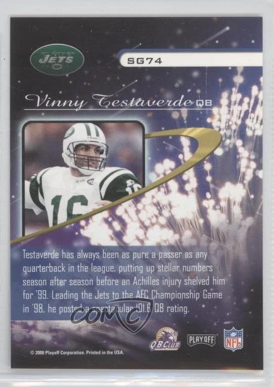 2000 Playoff Momentum Star Gazing Blue Vinny Testaverde #SG74 - Image 2 of 2