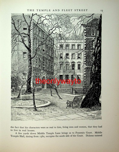 Fountain Court Middle Temple / King's Bench Walk , Reverse, Book Illustration