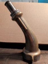 RARE Solid Brass Fire Hose Gooseneck Nozzle 3"