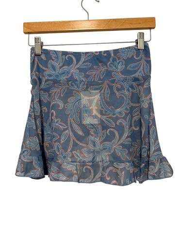 Y2K Butterfly Mesh Front Tube Top Or Skirt  Dusty Blue Sizes  M & XL - Picture 7 of 10