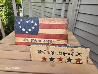 Plain Jane Slate Plaques * America * Flag *  4th of July * USA * Religious *