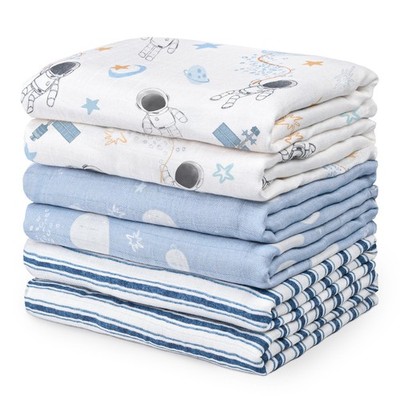 Receiving Blanket Boy Cotton Muslin Swaddle Blankets Girl Newborn Squares Bre...